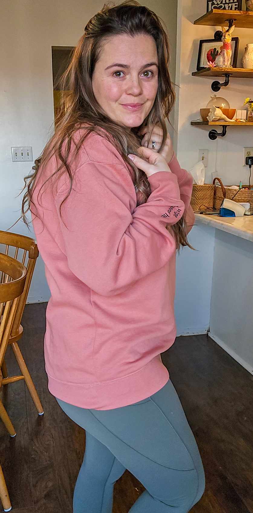 "Motherhood My Way." Embroidered Sweatshirt (black font)